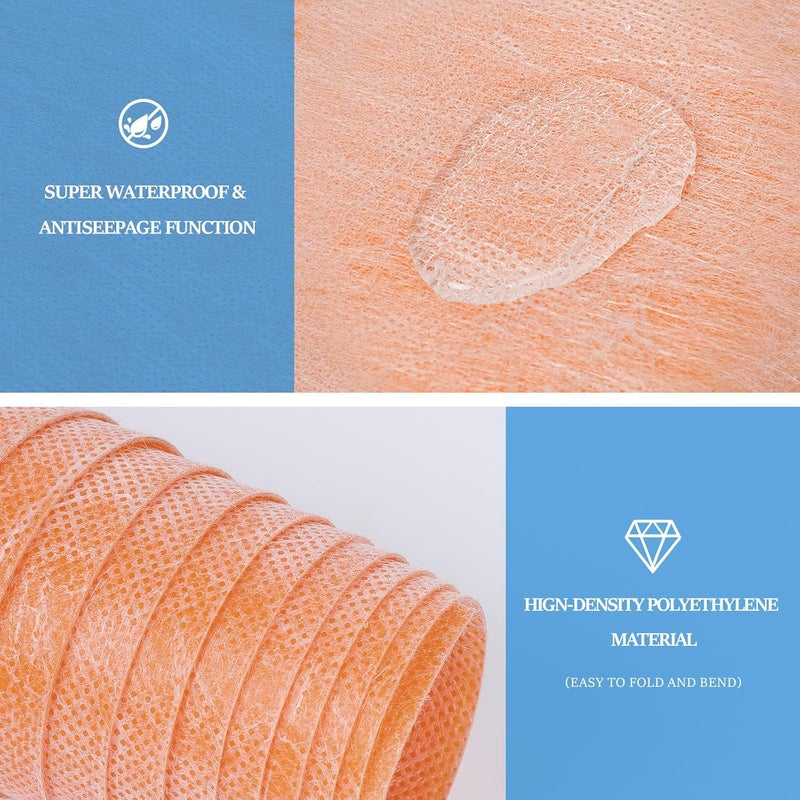 Boshen Waterproof Membrane 5inch x 98.42Ft Underlayment Shower Membrane 20mils Thickness Waterproofing Polyethylene Fabric for Tiles, Shower Walls, Bathroom Floors - Image 4